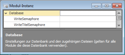 Modulspezifische Database Einstellungen