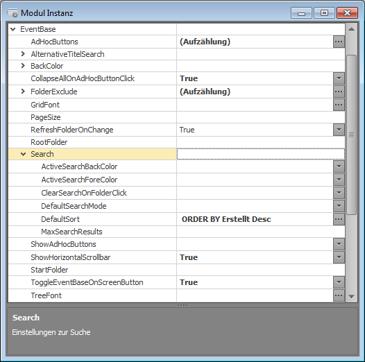EventBaseSearchEinstellungen