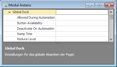 GlobalDuckEinstellungen