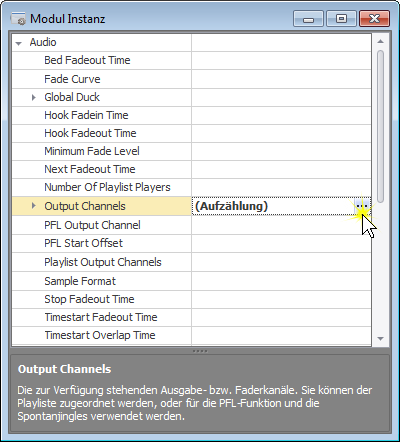 OutputChannelsOeffnen