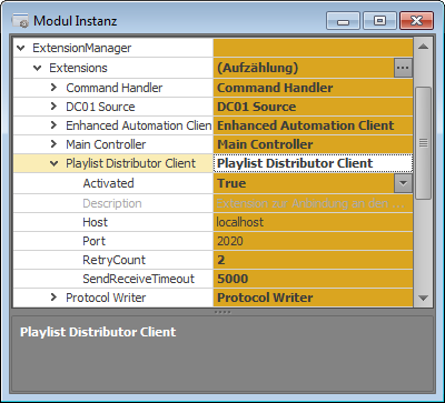 PlaylistDistributorClientEinstellungen